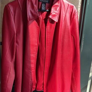 Dialogue Women's Striking Red Leather Jacket